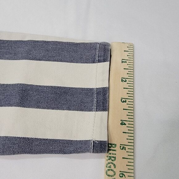 Vince Camuto Jeans Womens 2 Striped Navy White Five Pocket Skinny Retro Preppy - Picture 12 of 16